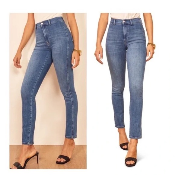 Reformation High and Skinny Jean Darwin Wash Medium Wash - Picture 1 of 7